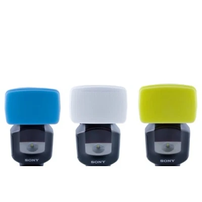 Abbildung von 3 Farben Bouncer/ Diffusorset 100% passgenau für Sony HVL F43M