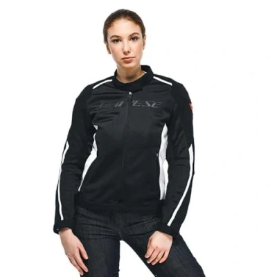 Abbildung von Dainese Hydraflux 2 Air Lady D Dry Jacket, Motorradjacke Sommer mit Abnehmbarem Wasserdichtem Futter, Damen, Schwarz/Schwarz/Weiß, 44