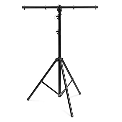 Abbildung von BeamZ LS30T Lichstativ mit Quertraverse, höhenverstellbar 1,5 3,5 Meter, Traglast max. 25 kg, Stativ T Stange, Dreibein Lichtständer für bis zu 4 Lichteffekte Schwarz