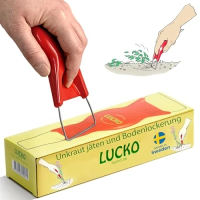 Abbildung von LUCKO Jätefaust Rot Gartenwerkzeug Unkraut Entferner Gerät Gartenzubehör Garten Gadgets Hochbeet Zubehör Unkrautstecher Gartenkralle Gartenhelfer