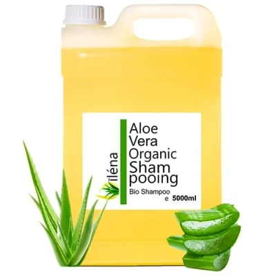 Abbildung von Oïléna Bio Shampoo mit Aloe Vera, Argan und Vitaminen Anti Haarausfall Für Alle Haartypen Natürliche Zertifiziert Nicht Fettend, 5 Liter