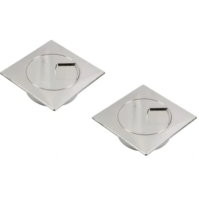 Abbildung von Gedotec Kabeldurchführung Schreibtisch aus stabilem ABS Kunststoff 2 Stück quadratische Kabeldurchlässe 60mm Plaza Kabeldose Chrom Optik Kabelführung eckig zum Eindrücken kabelkanal
