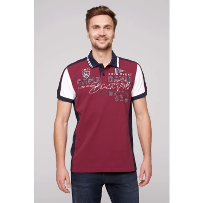 Abbildung von Camp David MIT Colorblocking UND Artwork Poloshirt, Herren, Größe: Medium, Burgundy