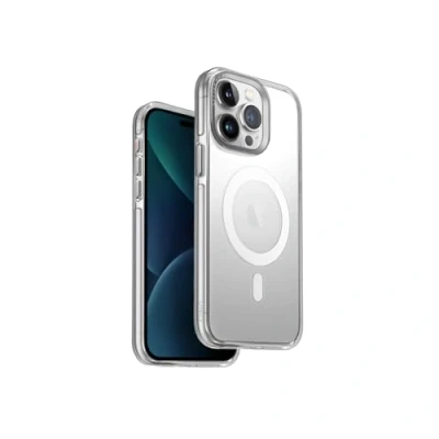 Abbildung von UNIQ Calio Handyhülle Kompatibel mit iPhone 15 Pro, MagClick Magnetische Aufladung (Klar)