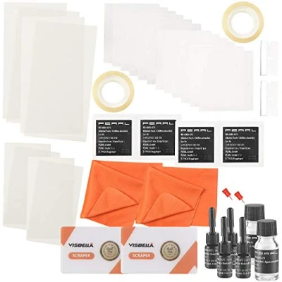 Abbildung von PEARL Glasreparaturset: 2er Set Display Reparatur für Smartphone, Tablet PC und Handy (Handy Kleber, Smartphone Kit, Riss versiegeln)