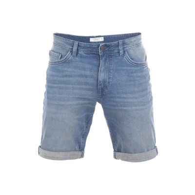 Abbildung von TOM TAILOR Jeans Shorts Herren Stretch Kurz Regular Slim Fit Josh Kurze Hosen Bermuda Sommer Denim Einfarbig Blau w34, Größe:W 34, Farbe:Light Stone Blue (10142)
