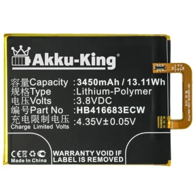 Abbildung von Akku King kompatibel mit Google HB416683ECW Li Polymer 3450mAh für Nexus 6P, 6P A1, A2, Huawei Angler, H1511, H1512