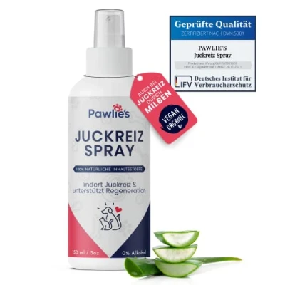 Abbildung von Pawlie&#039;s Juckreiz u. Wundspray Hunde &amp; Katzen gegen Kratzen Wunde Haut Mittel bei Hunden durch Milben Hund, Spray Anti Haustiere, Silberspray Hund