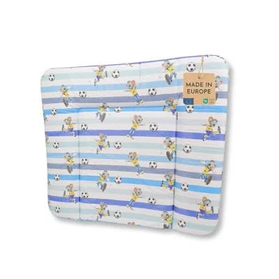 Abbildung von pic Bear Wickelauflage hochwertige OEKO TEX Wickeltischauflage pflegeleichte Wickelunterlage Auflage Wickelkommode 85 x 72 cm Streifen blau weiß