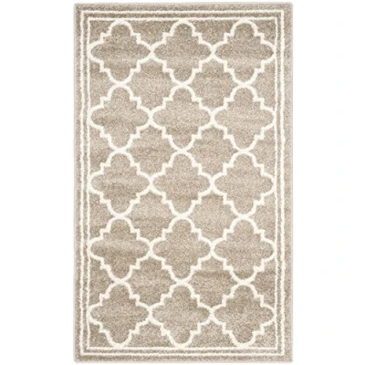Abbildung von SAFAVIEH Boho Teppich für Wohnzimmer, Esszimmer, Schlafzimmer Amherst Collection, Kurzer Flor, Weizen und Beige, 91 X 152 cm