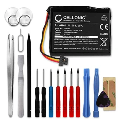 Abbildung von CELLONIC® GPS Ersatz Akku VFA VF6D AHA11111003 AHA11111006 Ersatzakku für Tomtom GO 5000 500 Via 1605 Start 60 Navigationsgerät 1020mAh + Werkzeug Set Navi Batterie