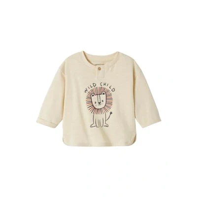 Abbildung von Vertbaudet Baby Shirt mit Löwe Oeko Tex wollweiß 86