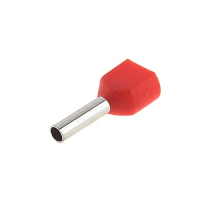 Abbildung von SeKi 17220 Zwillingaderendhülsen 2x1,0mm², rot, 100 Stk. Zwillings Aderendhülse, 1,0mm²