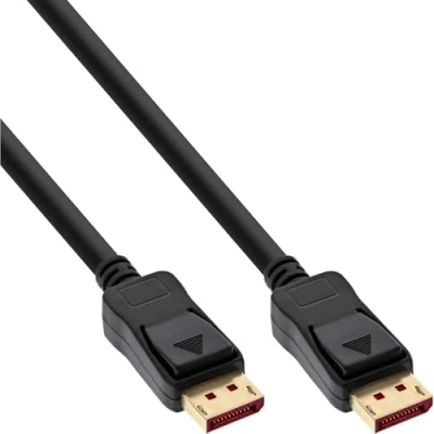 Abbildung von InLine® DisplayPort 1.4 Kabel, 8K4K, schwarz, vergoldete Kontakte, 1m (17201P)