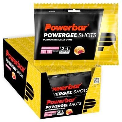 Abbildung von Powerbar PowerGel Shots Raspberry 24x60g High Carb Energie Gummis + Vitamin B6