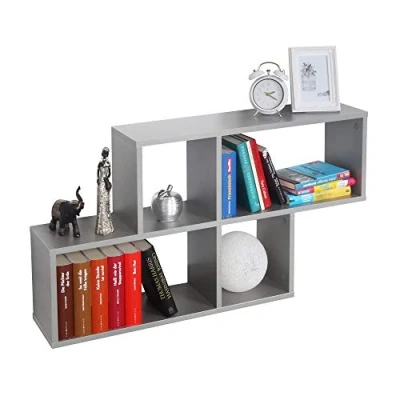Abbildung von RICOO Wandregal 100 x 53 20 Grau, Spanplatte aus Holz, Hängereral WM051 PL, Regal Wand, Bücherregal Bilderregal Fotoregal Küchenregal Hängend Wandboard Würfelregal Schweberegal