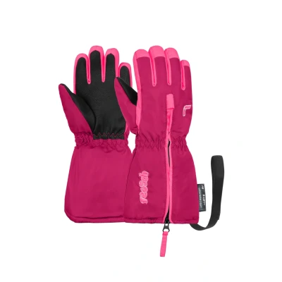 Abbildung von Reusch TOM Fingerhandschuh für Kinder, Größe: 4, Fuchs purp knockout pink