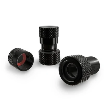 Abbildung von Shredr. Presta Ventil Adapter Set französisches auf Auto hochwertiges Aluminium (schwarz/schwarz)
