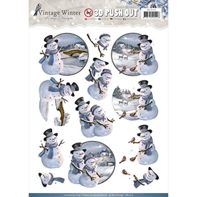 Abbildung von Pushout Amy Design Vintage Winter Snowmen