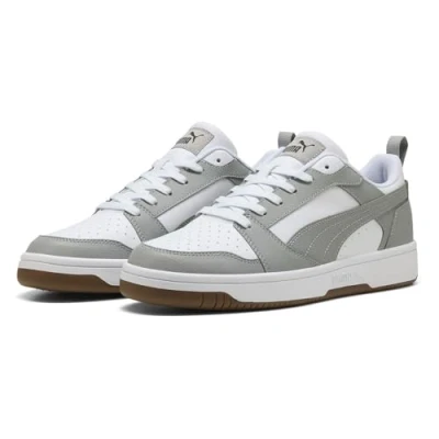 Abbildung von Puma Rebound V6 Low Unisex Sneaker, Weiß Grau Echo Schwarz, 48.5 EU