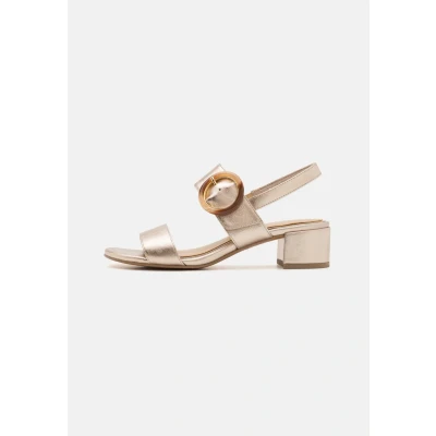 Abbildung von MARCO TOZZI Damen Sandalen mit Absatz Klettverschluss Elegant, Beige (Platinum), 41 EU