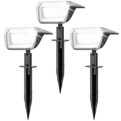 Abbildung von Linkind 60 Led Solarstrahler für außen Garten 800Lm, 6500K Tageslicht Gartenlampe mit Lade Anzeige, 135einstellbar Baumstrahler S klasse Batterie, IP67 wetterfest Solar Baumbeleuchtung, 3 Stück