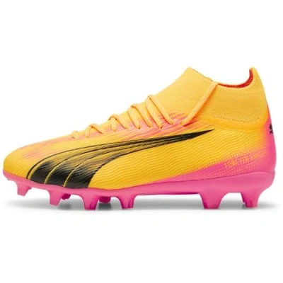 Abbildung von Puma Ultra PRO FG/AG JR Unisex Fußballschuh Nocken für Kinder, Größe: 38, Sun stream/black/sunset glow Schuhe