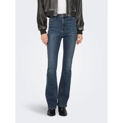 Abbildung von ONLY Onlmila Flared Jeans Bootcut, Damen, Größe: 27x30, Blue black denim