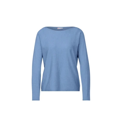 Abbildung von Street One Basic Dolman Strickpullover, Damen, Größe: 34, Blau