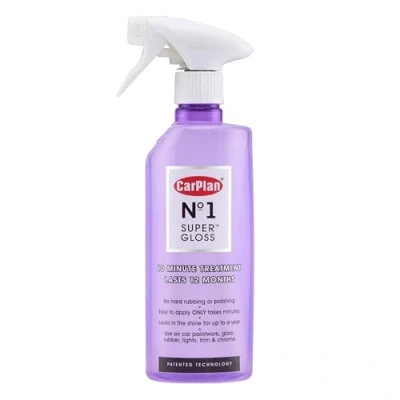 Abbildung von CarPlanNo1 Autopolierwachs 10 Minuten zum Auftragen, hält 12 Monate. Patentierter hydrophober Superglanz Glanz 600 ml