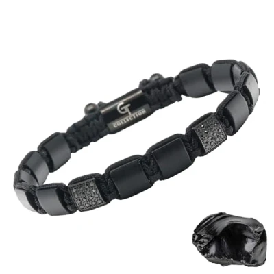 Abbildung von GT collection Luxury FLAT BEAD Armband, Herren, Größe: One Size, Black