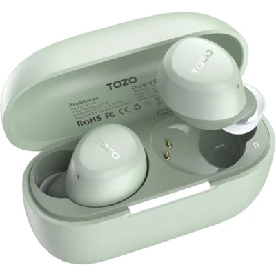 Abbildung von TOZO A1 Mini Bluetooth Kopfhörer 5.3 Kabellos Bluetooth, In Ear für kleine Ohren mit APP Steuerung, 32 Std Spielzeit Stereo Ohrhörer, IPX5 Wasserdicht Kabellose Grün