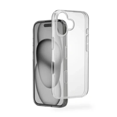 Abbildung von Hama Hülle für iPhone 16 Plus (Handyhülle, Schutzhülle Rückseite, Case, kratzfest, extra Schutz Kamera und Display, Wireless Charging kompatibel, transparent, slim, dünn) durchsichtig