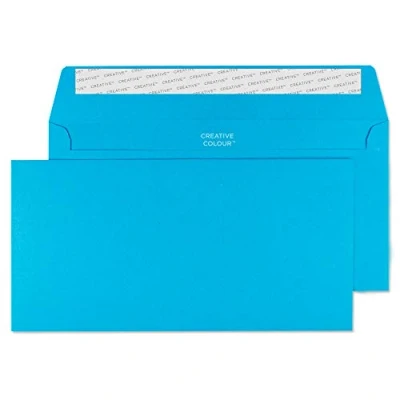 Abbildung von Blake Creative Colour 25210 Farbige Briefumschläge Haftklebung Karibik Blau DL+ 114 x 229 mm 120 g/m² 25 Stück
