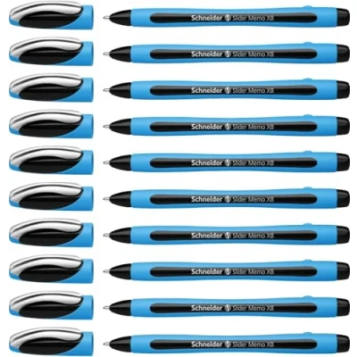 Abbildung von Schneider ‎150201 Slider Memo XB Kugelschreiber (mit Kappe, Strichstärke: XB) 10er Pack, schwarz