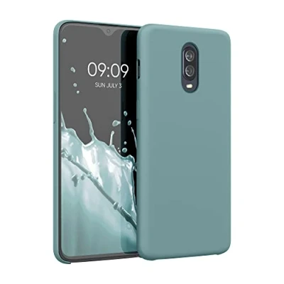 Abbildung von kwmobile Hülle kompatibel mit OnePlus 6T Silikon Handy Case Handyhülle weiche Oberfläche kabelloses Laden Arctic Night