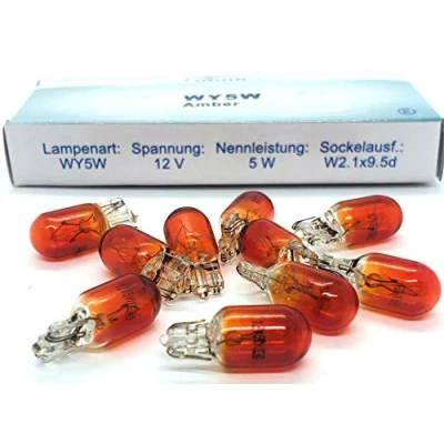 Abbildung von Hallenwerk 10x Stück WY5W W2.1x9.5d T10 5W 12V AMBER ORANG Glühlampe Seitenlinker Autolampen