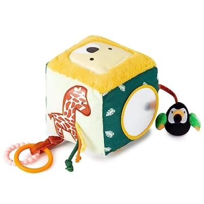 Abbildung von Little Big Friends Soft Activity Cube Developmental Toy Encourages Hand Eye Coordination and Motor Skills Jungle