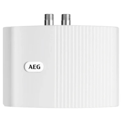 Abbildung von AEG Klein Durchlauferhitzer &quot;MTH 350 f. Handwaschbecken, 3,5 kW, m. Stecker&quot;, Hydraulisch, untertisch, mit Armatur, steckerfertig