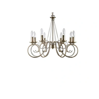 Abbildung von Lindby Kronleuchter Marnia, Ø 53 cm, altmessing, 8 flammig
