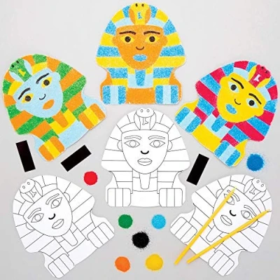 Abbildung von Baker Ross AT838 Ägyptischer Sandmagnet, antikes Ägypten Sandhandwerk, Kunst Set für Kinder, ideal und Bastelprojekte 6 Stück, Mittel
