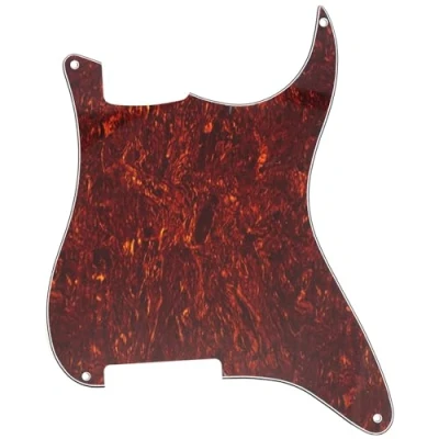 Abbildung von Musiclily 4 Löcher Gitarre Schlagbrett Rohmaterial ST Pickguard für Strat Style E Gitarre,4 lagig Red Tortoise