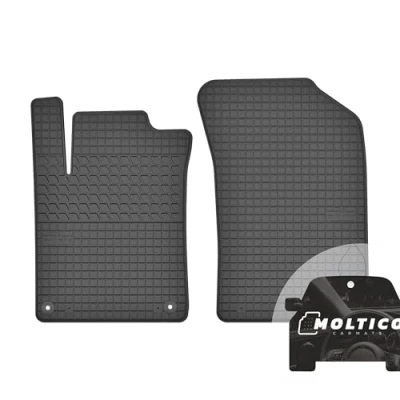 Abbildung von moto MOLTICO Vorne Gummimatten Auto, 2 teiliges Set, Allwetter Gummi Fußmatten mit Rand, Antirutsch &amp; Wasserfest Autoteppiche passend für Citroen C3 II/DS 3 (2009 2016)