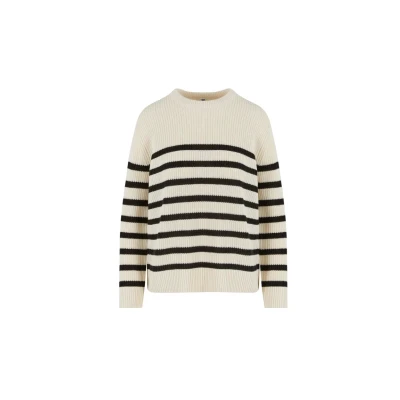 Abbildung von Urban Classics Striped Strickpullover, Damen, Größe: Small, Whitesand black