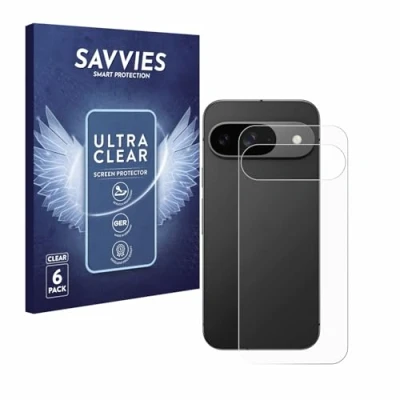 Abbildung von Savvies 6 Stück Schutzfolie für Google Pixel 9 (Rückseite) Displayschutz Folie Ultra Transparent