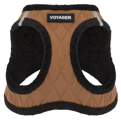Abbildung von Voyager Step In Plüsch Hundegeschirr by Best Pet Supplies Westengeschirr für kleine und mittelgroße Hunde, Weicher Plüsch, Beige, size XS Brust 33 37 cm