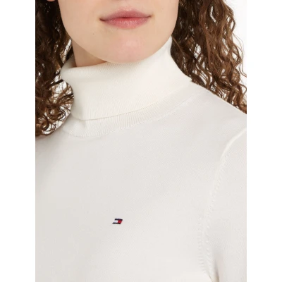 Abbildung von Tommy Hilfiger ROLL NECK Langarmshirt, Damen, Größe: Small, Ivory petal