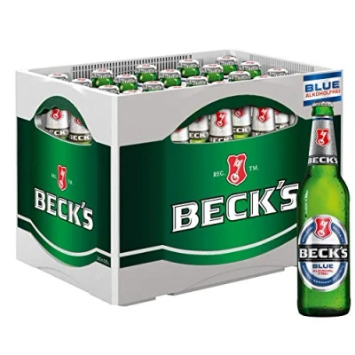 Abbildung von Beck&#039;s Blue Pils Alkoholfrei Flaschenbier, Mehrweg im Kasten, Bier (20 x 500ml)