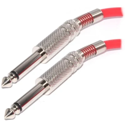 Abbildung von Pulse 6,35 mm Verluste Lärm Gitarren Kabel Vernickelt Anschlüsse Rot Anschlusskabel 5 m [5 Meter/5m]