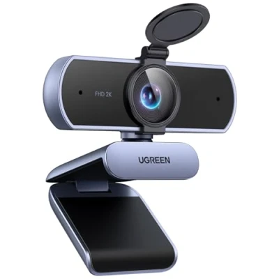 Abbildung von UGREEN Webcam 2K, mit Mikrofo, für PC, 80Sichtfeld, Privacy Cover, Automatische Lichtkorrektur, Stereo Sound, Plug &amp; Play, PC Kamera Windows/MacOS/Zoom/Skype